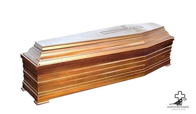 Παραδοσιακό φέρετρο σε βαθύ χρώμα