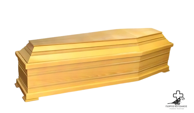 Φέρετρο κηδείας με απέριττη γραμμή