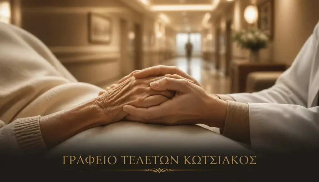 Μια ζεστή εικόνα υποστήριξης όταν προκύπτει θάνατος στο νοσοκομείο, με την υπογραφή Γραφείο Τελετών Κωτσιάκος.